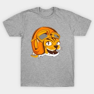 Tiger wearing vintage flying helmet's and goggles. T-Shirt